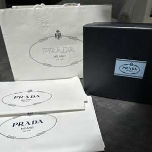 Prada Black and Blue Box including logo tissue and bag